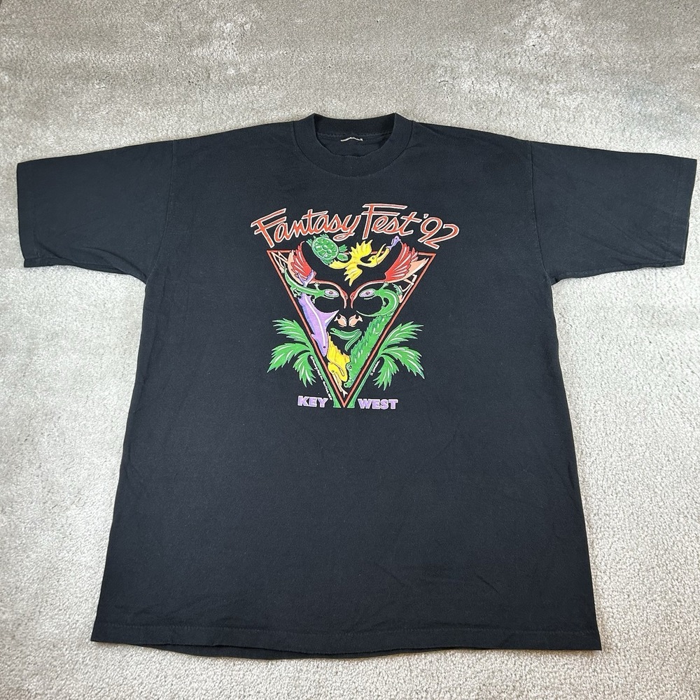 Vintage Fantasy Fest 92 Key West Florida Graphic T-Shirt Size Large USA Made